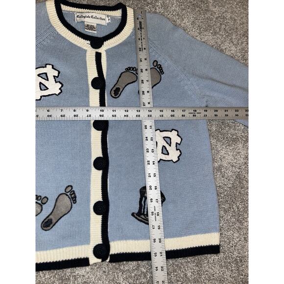 Vintage UNC NORTH CAROLINA TAR HEELS Sweater Collegiate Button Women's 8 - Picture 3 of 10